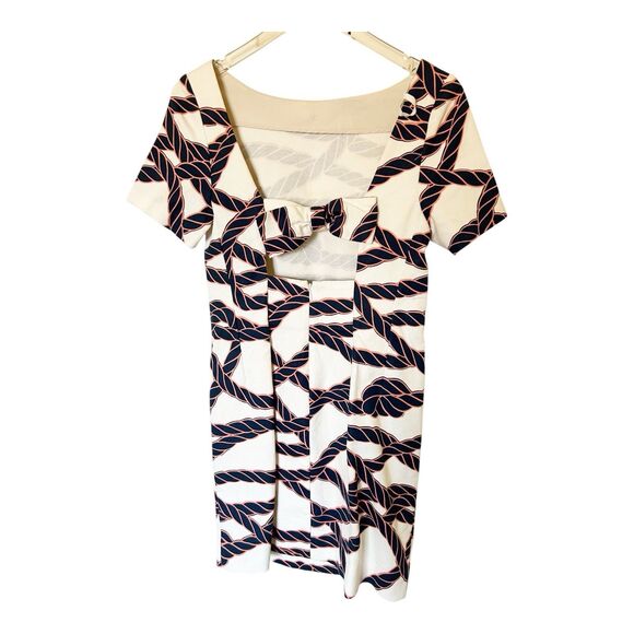Anthropologie Maeve Nautical Rope Open Back Bow Back Shift Dress Size 6 - Picture 5 of 8